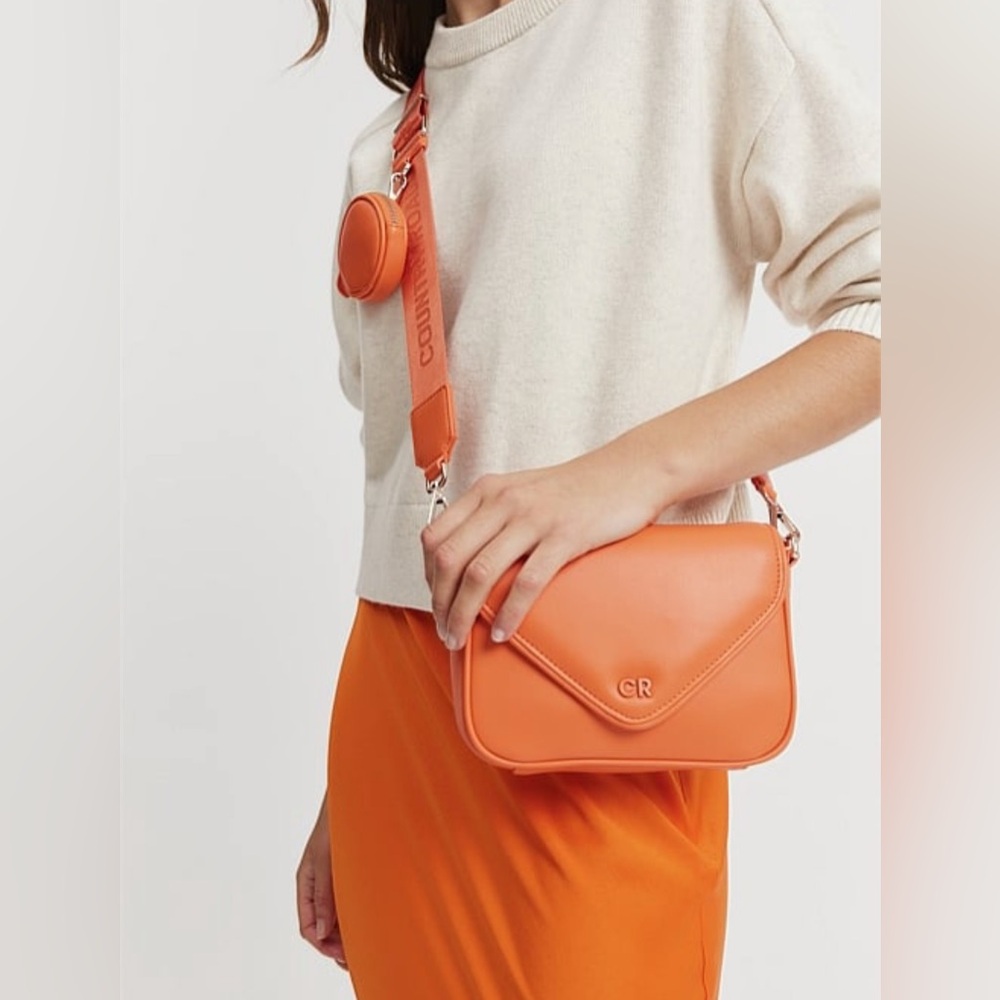 New Country Road Australia Orange Crossbody Bag with Coin Pouch